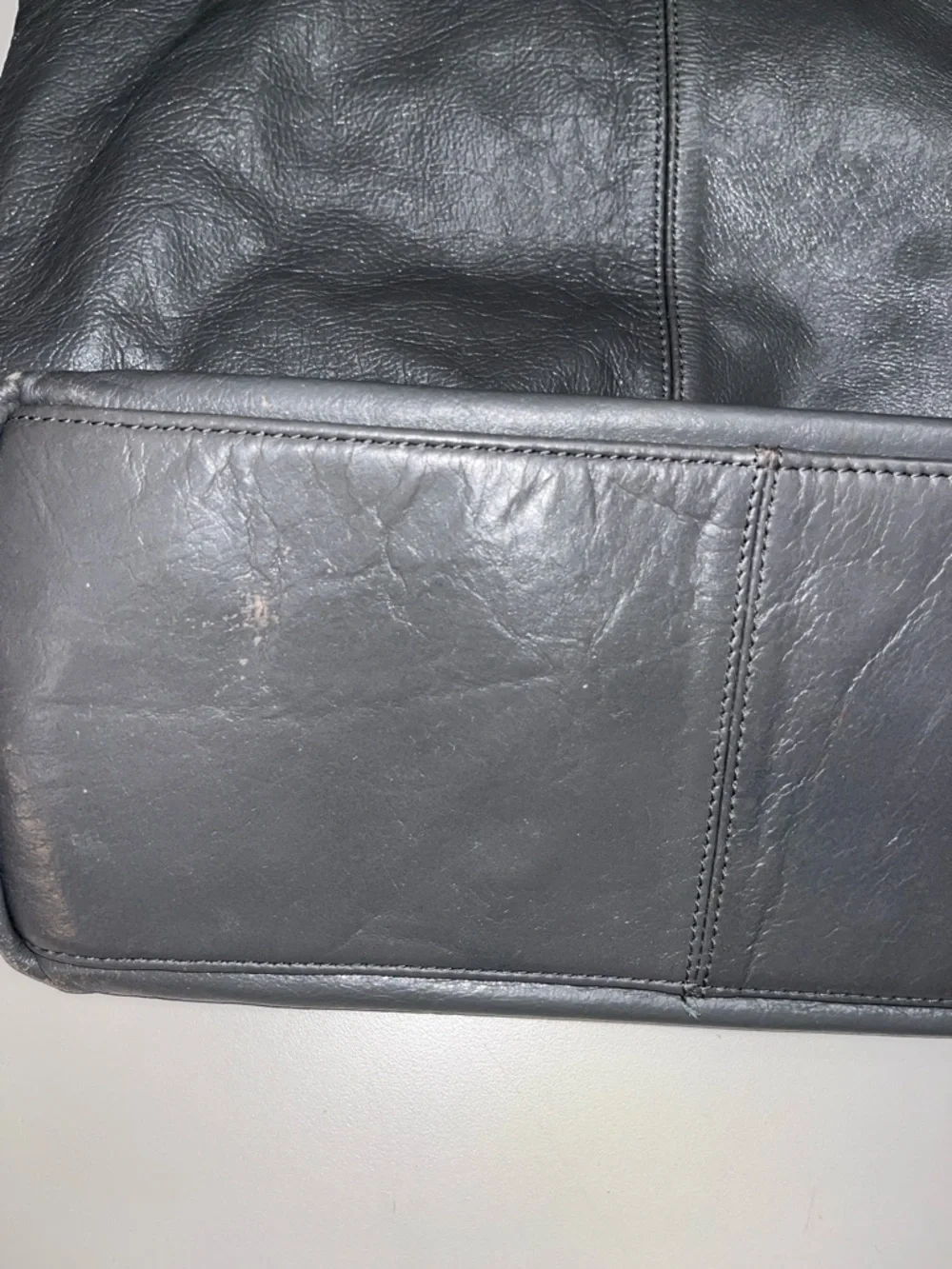 Latico NJ USA Gray Leather Shoulder Tote